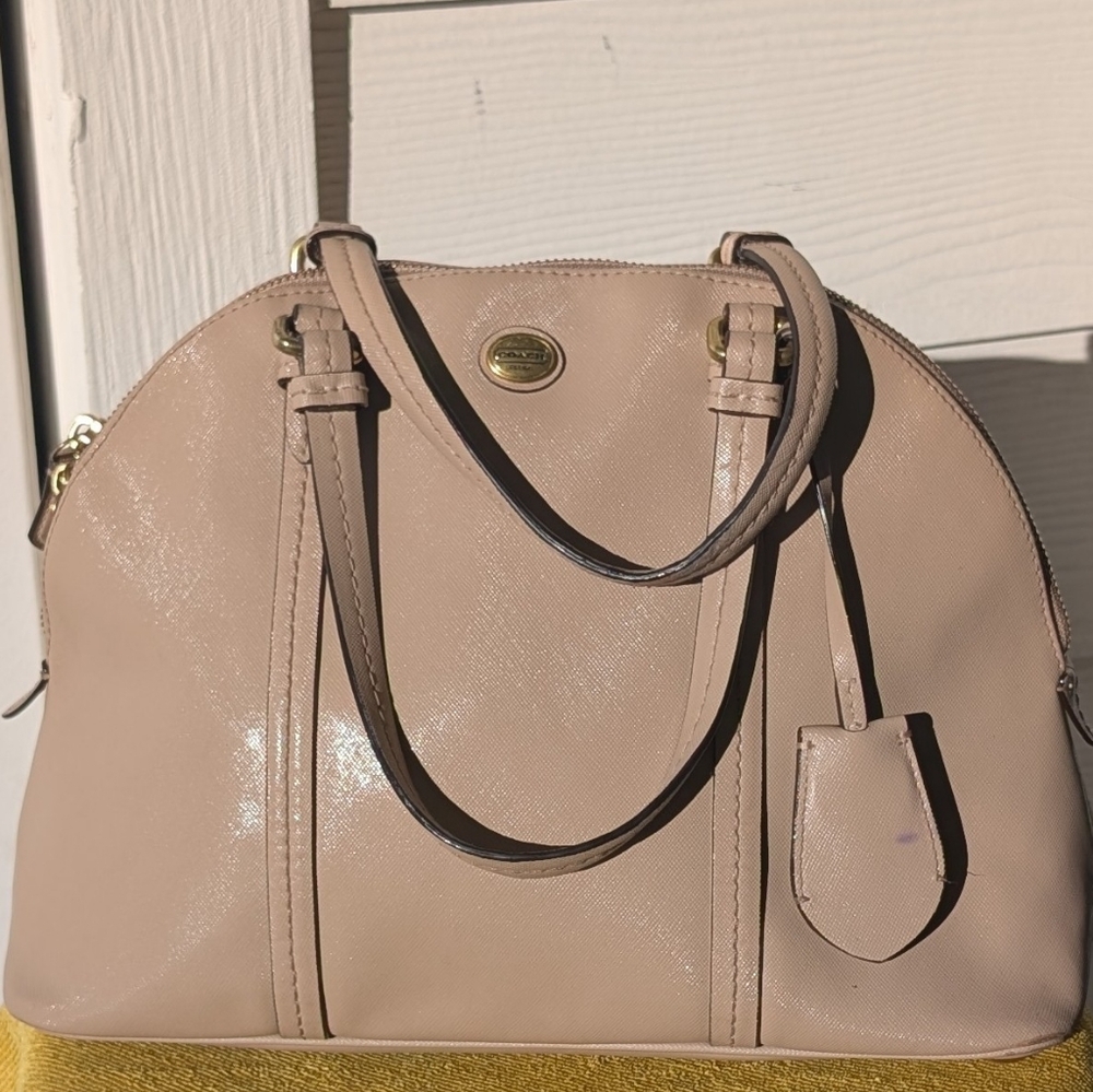 Coach Beige Leather Shoulder Bag